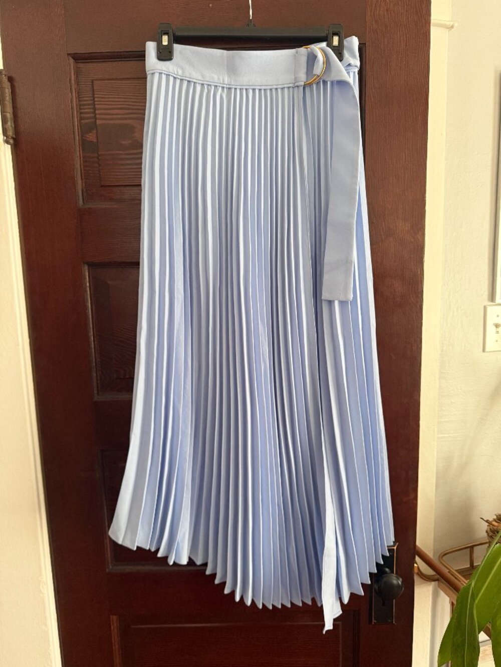 A.L.C. Arielle Pleated Asymmetric Midi Skirt in blue size 0